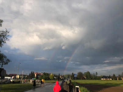 Double rainbow leaving Auschwitz